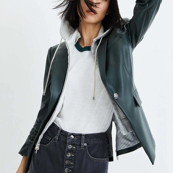 Veronica Beard Hollis Dickey Single-Breasted Faux Leather Jacket - Picture 3 of 10